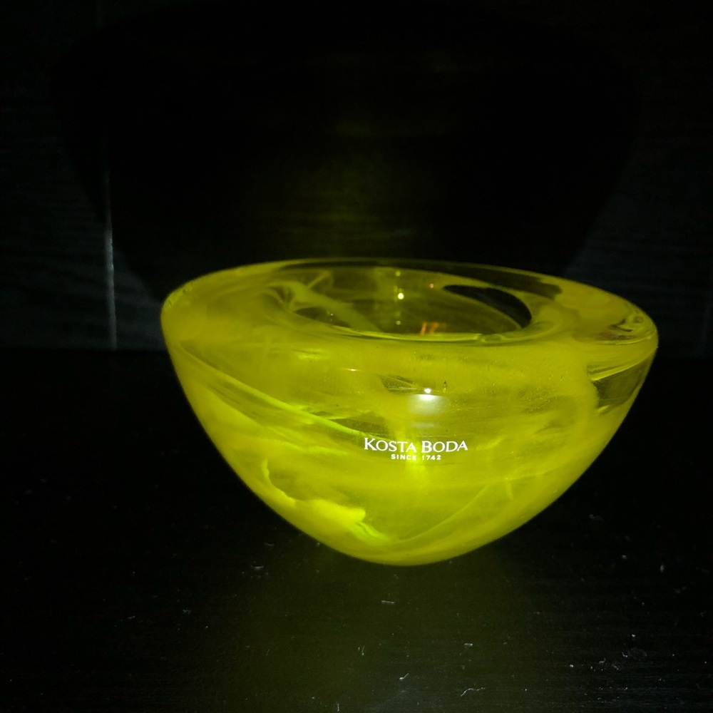 Kosta Boda Atoll Anna Ehrner Yellow Glass Votive